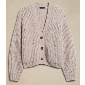 Banana Republic Factory women's Textured Pocket Cardigan sweater small grey